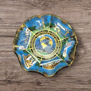 Vintage Houze Art New York World's Fair 1964-1965 Ruffled Candy Dish Souvenir